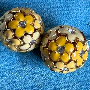 Tutti Fruitti Yellow Flower Ball Earrings
